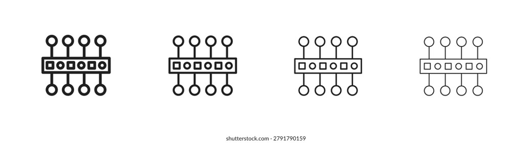 Proxy server icon, outline vector sign, linear style pictogram