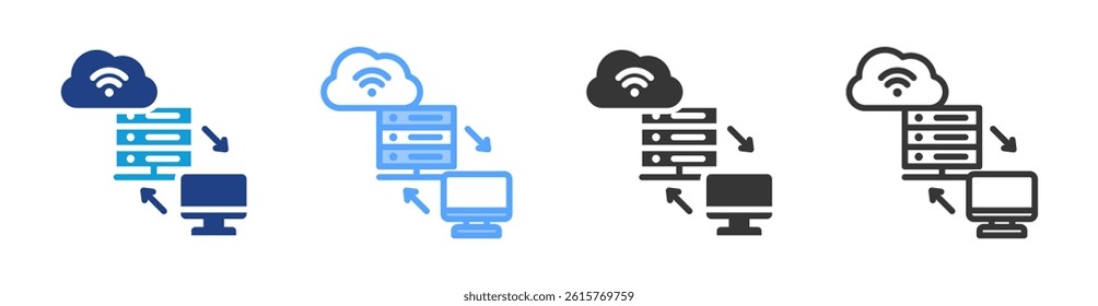 Proxy Server icon set multiple style collection