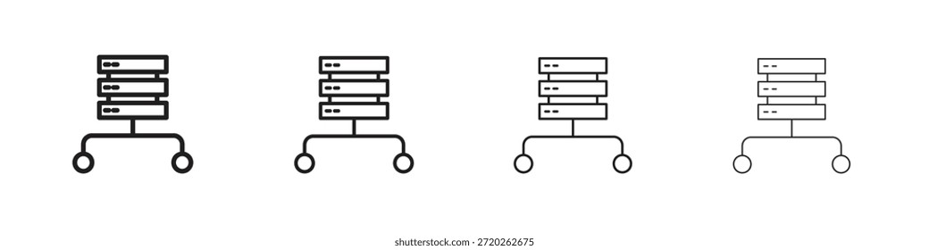 Iconos de servidor proxy Signo de símbolo de Vector de esquema