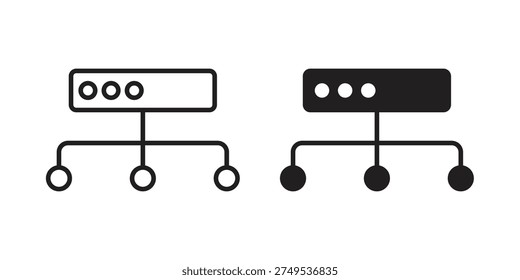 Proxy server icons for templates, web design and infographics