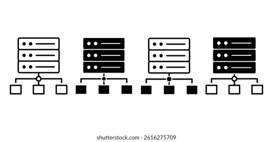 Proxy Server Network Icon Black and White Vector Graphic Design 