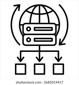 Proxy Server Outline Icon Illustration Vector