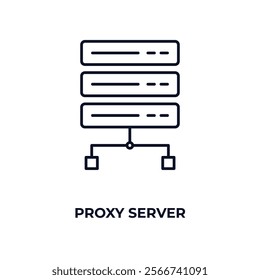 proxy server outline icon. Linear vector from internet security concept. Thin line proxy server icon isolated on white background