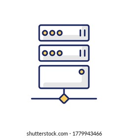 Proxy server RGB color icon. Online resource access. Internet privacy and virtual traffic routing. Private VPS technology, data center. Isolated vector illustration