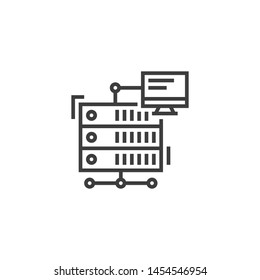 Proxy Server Vector Illustration, Outline Sign