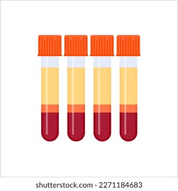 PRP blood test tubes after separation of platelets in the centrifuge. Platelet-rich plasma regenerative medicine concept. PRP vector infographics.