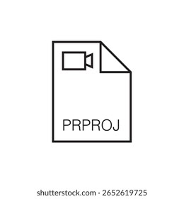 ícone da extensão de arquivo prproj contorno traçado editável eps 