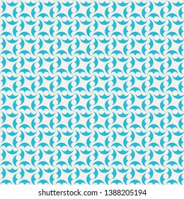 Prseamless geometric pattern in white and turquoise retro colors reminding of the sixties
