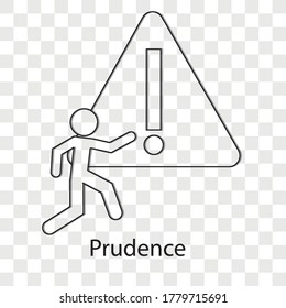 Prudence concept on transparency background. creative idea design. Flat vector illustration for template, brochure or presentation