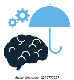 Prudence Mental Health Icon Vector Design, Thoughtful and Balanced Decision-Making Concept, Perfect for Psychology, Therapy, and Wellness Education, Editable Illustration