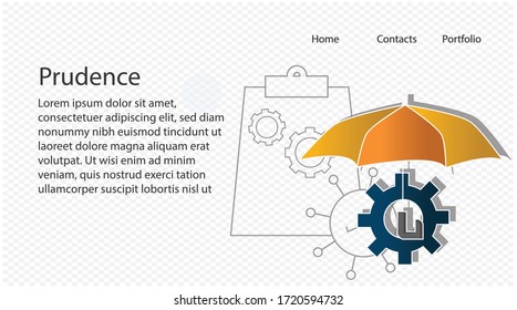 Prudence web page concept on transparency background. Creative idea design. Flat vector illustration for template, brochure or presentation.