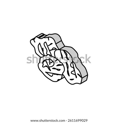 prune dry plum isometric icon vector. prune dry plum sign. isolated symbol illustration