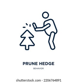 prune hedge icon from behavior collection. Thin linear prune hedge, gardening, equipment outline icon isolated on white background. Line vector prune hedge sign, symbol for web and mobile