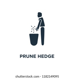 Prune Hedge icon. Black filled vector illustration. Prune Hedge symbol on white background. Can be used in web and mobile.