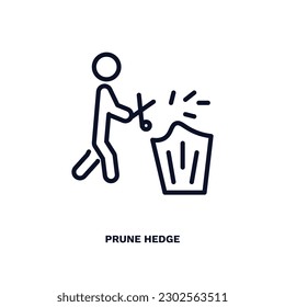 prune hedge icon. Thin line prune hedge icon from behavior and action collection. Outline vector isolated on white background. Editable prune hedge symbol can be used web and mobile