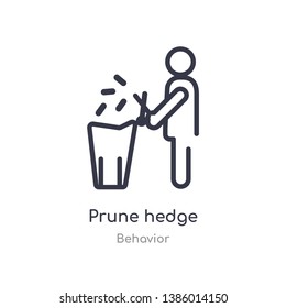 prune hedge outline icon. isolated line vector illustration from behavior collection. editable thin stroke prune hedge icon on white background