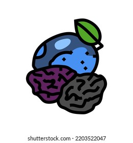 prune plum color icon vector. prune plum sign. isolated symbol illustration