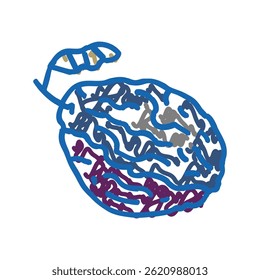 prune plum dry doodle icon sketch vector. prune plum dry sign. isolated symbol illustration