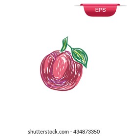 prune, sketch style, design element, vector illustration