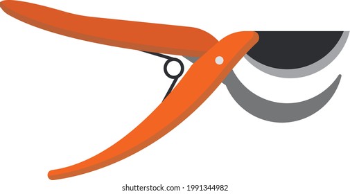 Pruner. Garden tools. Plant and soil care. Flat design.