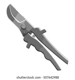 Pruner icon. Gray monochrome illustration of pruner vector icon for web