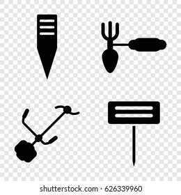 Pruner icons set. set of 4 pruner filled icons 