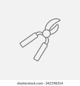 Pruner line icon for web, mobile and infographics. Vector dark grey icon isolated on light grey background.