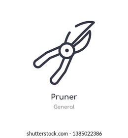 pruner outline icon. isolated line vector illustration from general collection. editable thin stroke pruner icon on white background