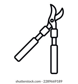 Pruner secateur icon outline vector. Garden work. Cut object