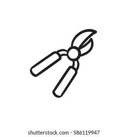 Pruner  vector sketch icon isolated on background. Hand drawn Pruner  icon. Pruner  sketch icon for infographic, website or app.