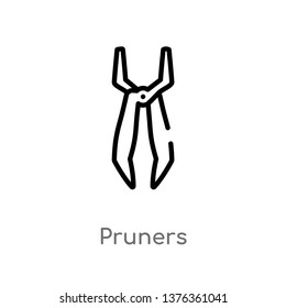 pruners vector line icon. Simple element illustration. pruners outline icon from agriculture farming concept. Can be used for web and mobile