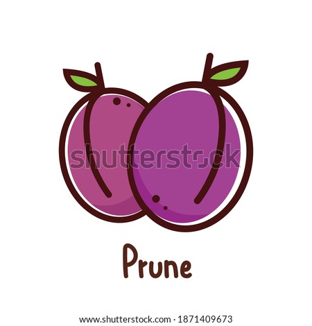 Prunes cartoon vector. symbol. logo design.