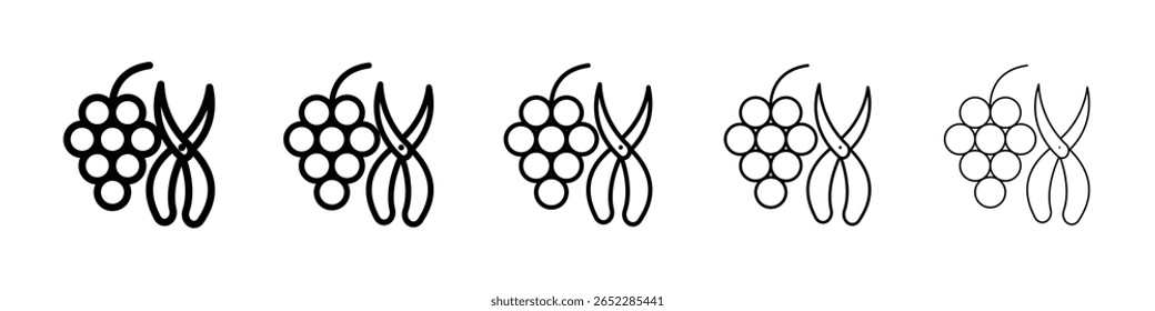 Pruning grape icon filled flat sign concept for web design.