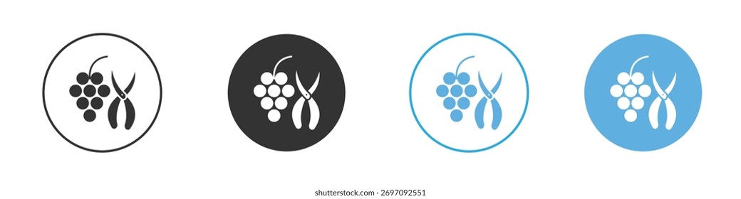Icono de la uva de poda. Plantilla de diseño de iconos gráficos