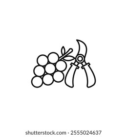 Pruning grape icon Symbol mark in Outline style