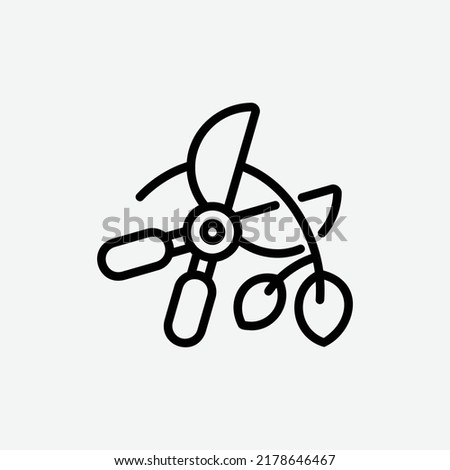  pruning icon, isolated gardening outline icon in light grey background, perfect for website, blog, logo, graphic design, social media, UI, mobile app