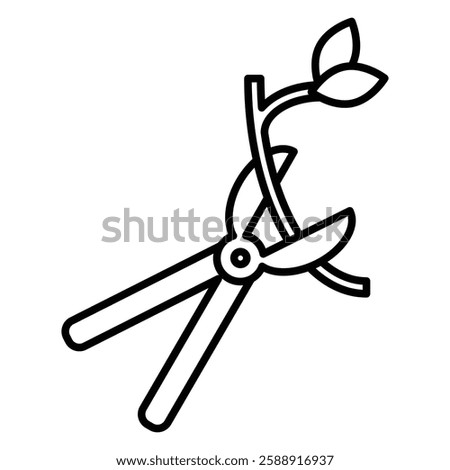 Pruning icon Outline vector symbol sign