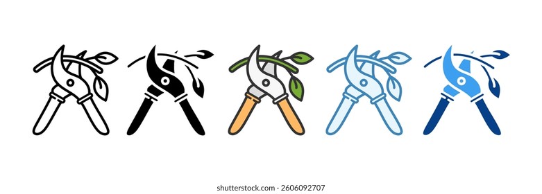 Pruning Icon Set Multiple Style Collection