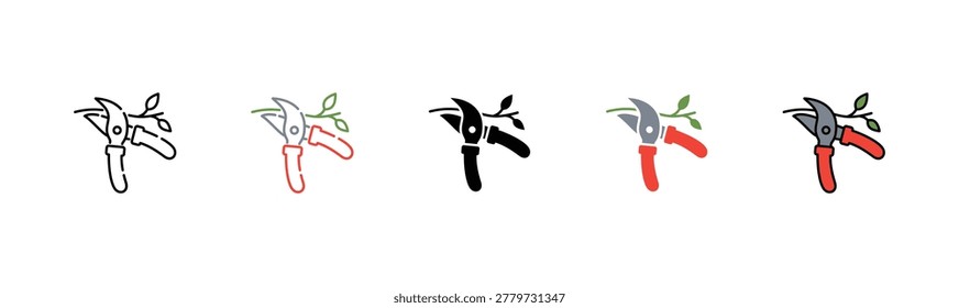 Pruning Icon Set Multiple Style Collection