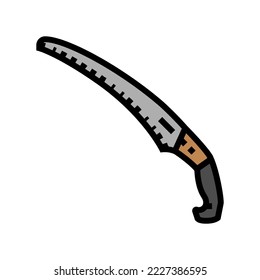 pruning saw color icon vector. pruning saw sign. isolated symbol illustration