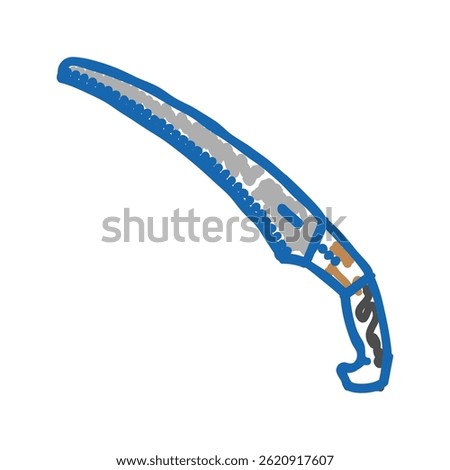 pruning saw doodle icon sketch vector. pruning saw sign. isolated symbol illustration
