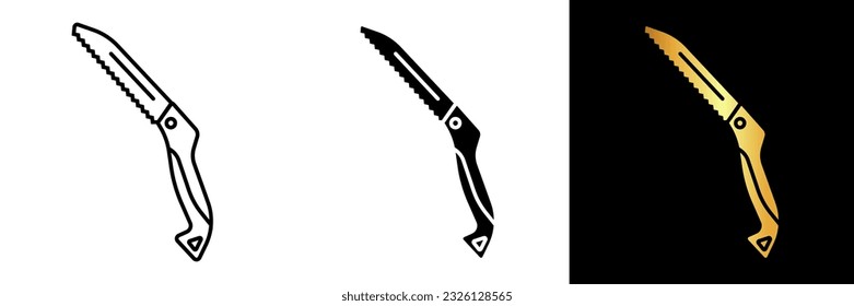 The Pruning Saw icon represents a versatile and essential tool used in gardening and arboriculture for cutting through tree branches and thick stems.