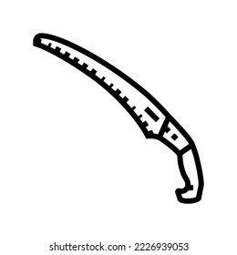 pruning saw line icon vector. pruning saw sign. isolated contour symbol black illustration