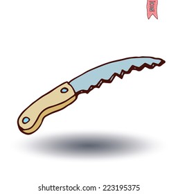 pruning saw, vector illustration.