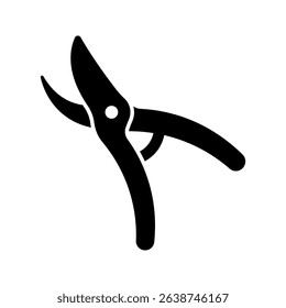 Pruning scissors black icon isolated on white background.