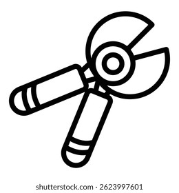 Pruning secateurs icon. Outline pruning secateurs vector icon for web design isolated on white background