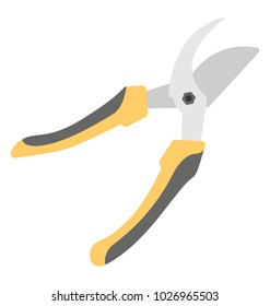 
A pruning shear, farming tool flat icon 
