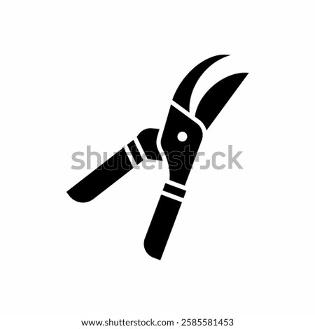 Pruning Shears Gardening Tool Silhouette Icon Design Illustration