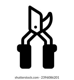 Pruning Shears Glyph Icon - Single Icon, Vector