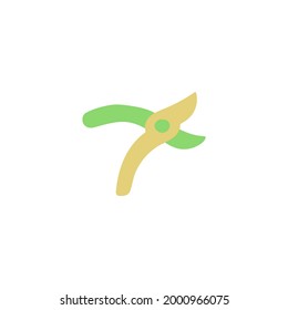 pruning shears icon in color icon, isolated on white background 